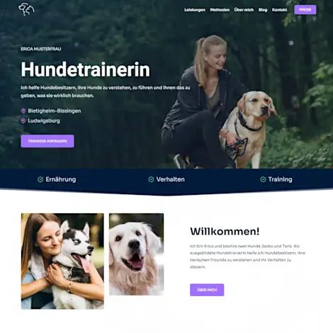 Webseite für Hundetrainerin